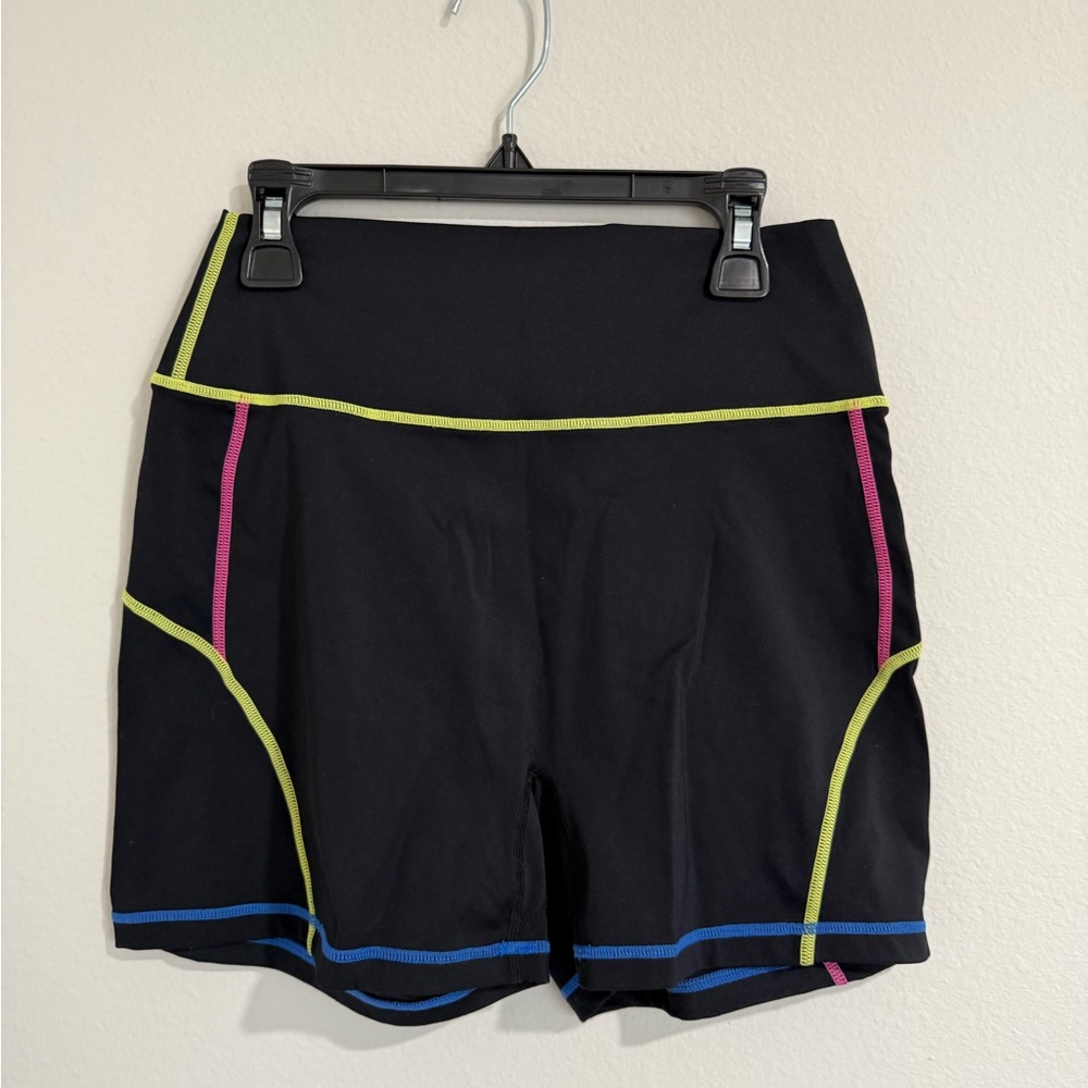 Buffbunny Colorful Trim Black Athletic Shorts